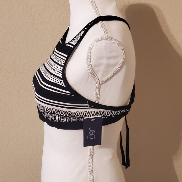 Jag Black Noir High Neck Bra/ Bikini Halter Top Criss-Cross Strap Back Size M - Picture 2 of 10